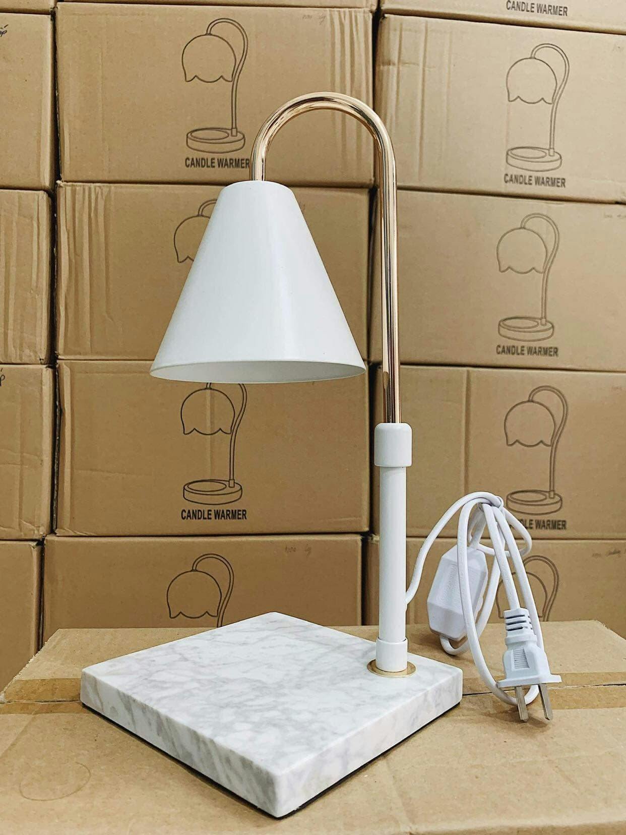 White Basic Stone Base Lamp