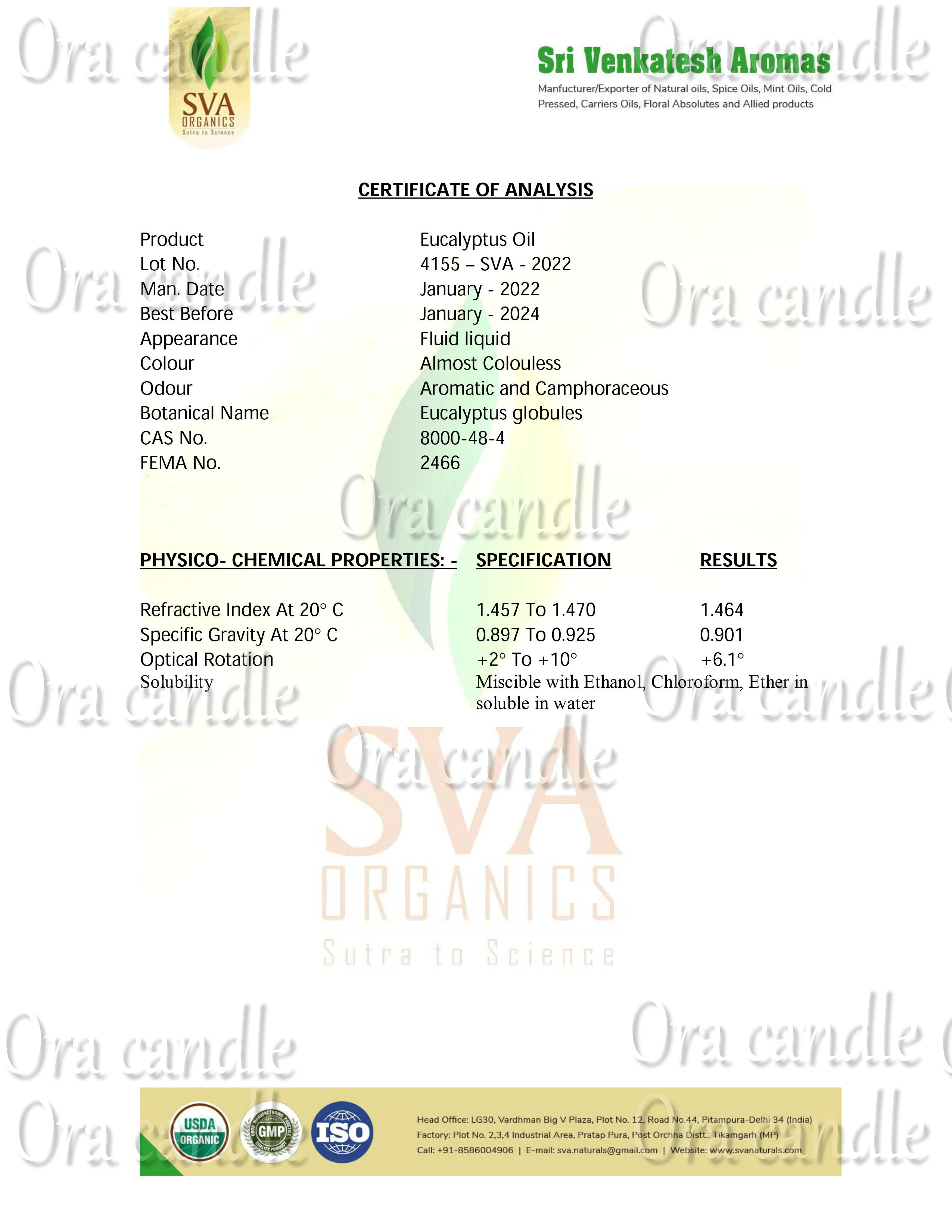 COA Eucalyptus oil